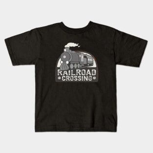Railroad Crossing Railway Locomotive Kids T-Shirt
